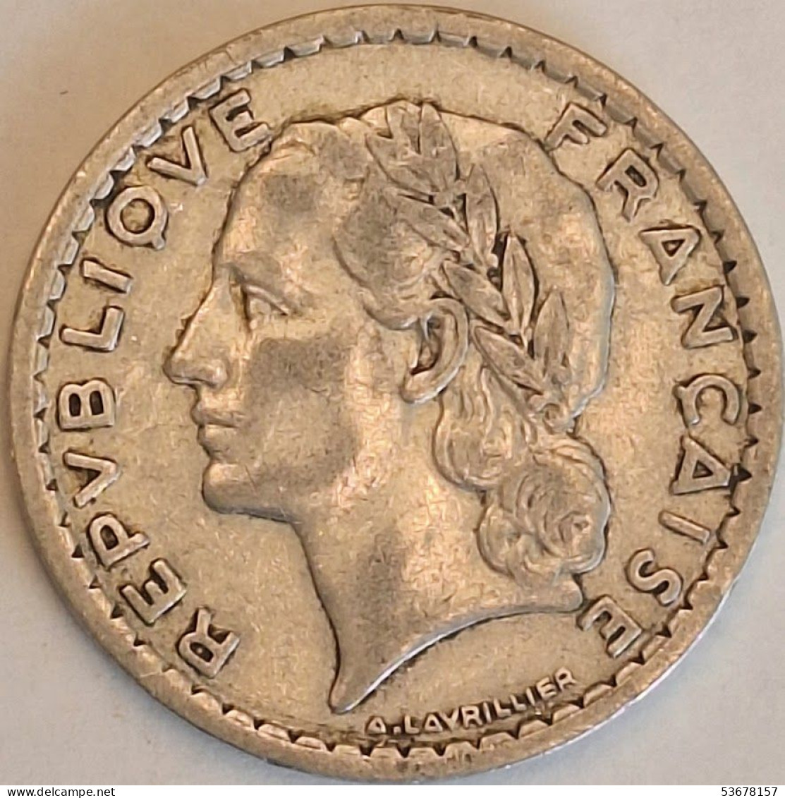 France - 5 Francs 1947 B Open 9, KM# 888b.2 (#4127) - 5 Francs