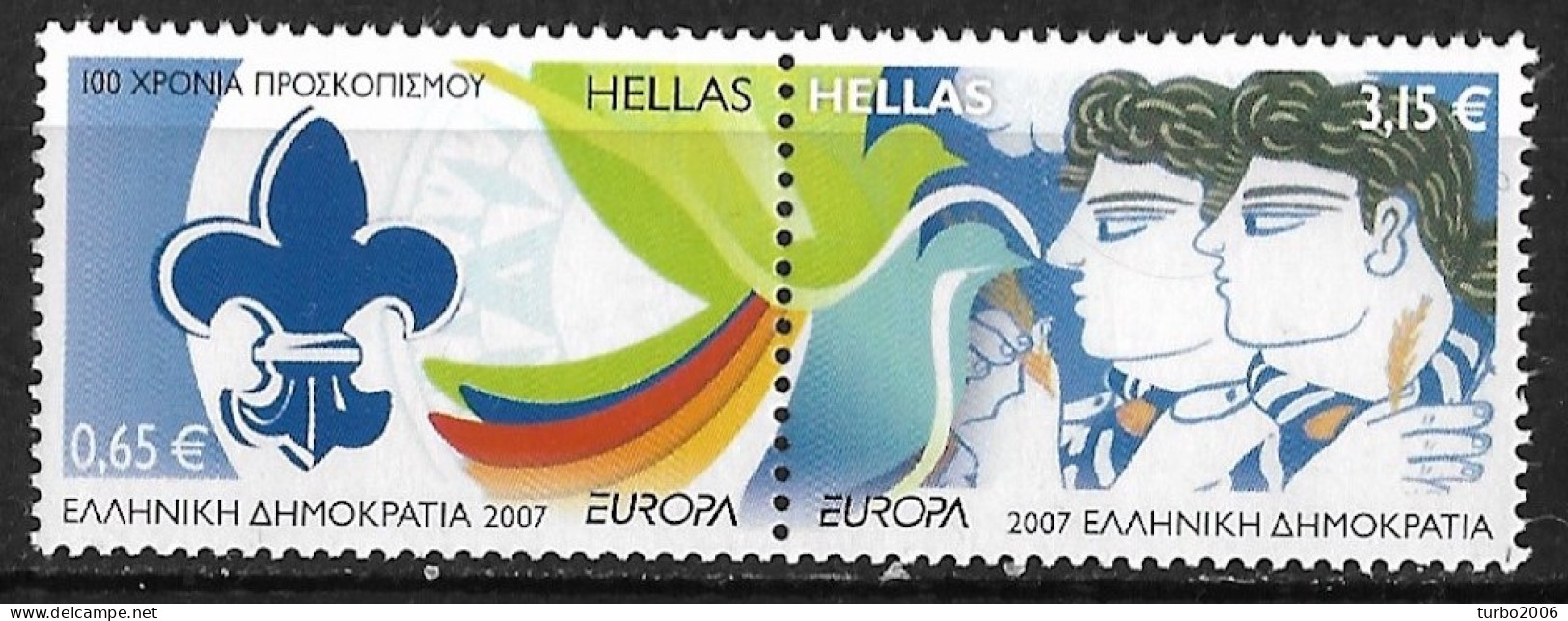 GREECE 2007 Europe / CEPT Set Scouting 4 Sides Perforated MNH Vl. 2386 / 2387 - Nuovi