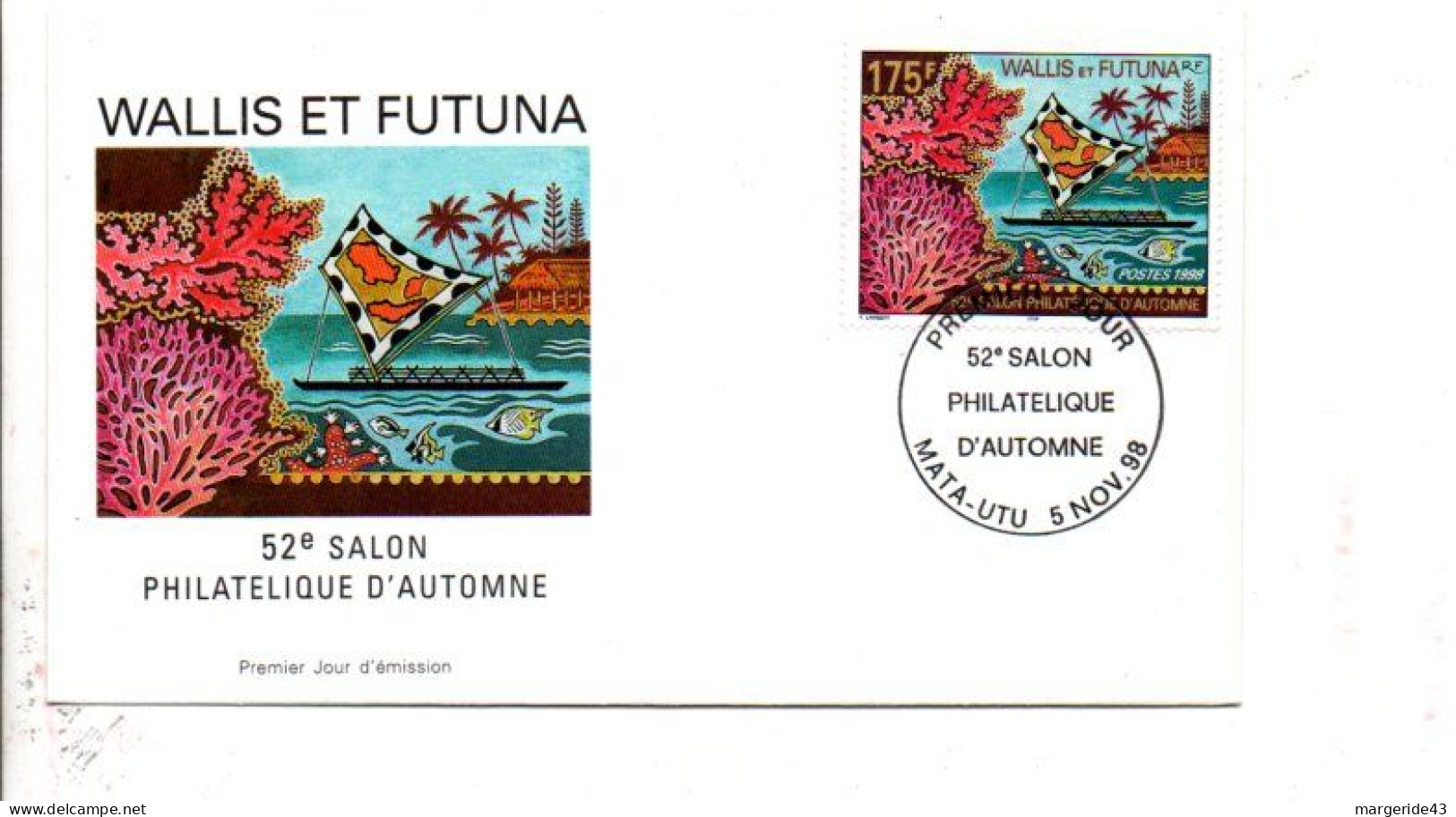 WALLIS ET FUTUNA FDC 1998 SALON PHILA D'AUTOMNE - FDC