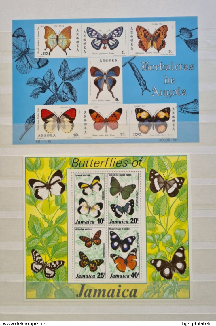 Collection De Timbres Sur Le Thème Des Papillons. - Collections (without Album)