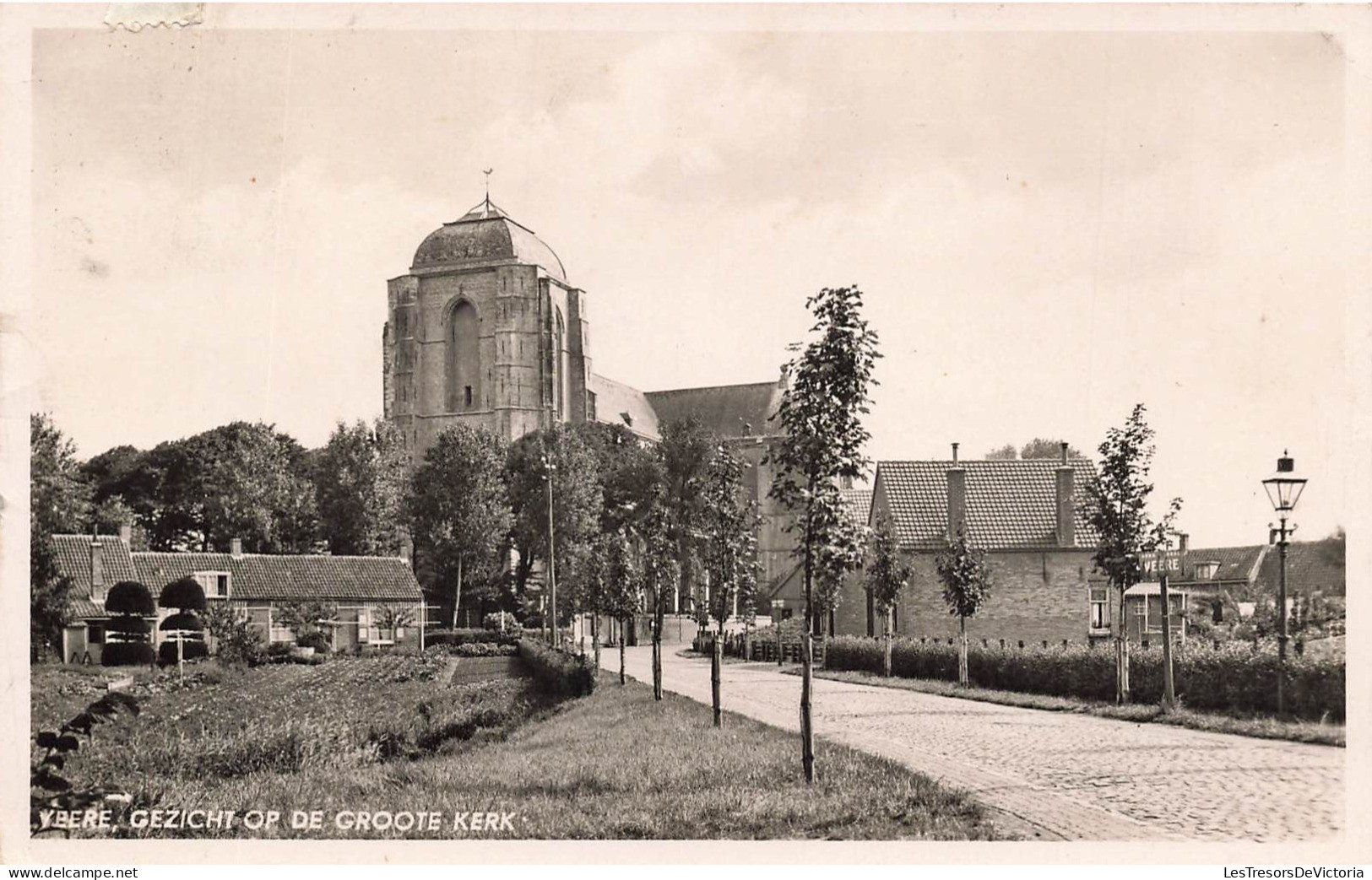 PAYS-BAS - Veere - Gezicht Op De Groote Kerk - Vue Sur Une Route - Maisons - Carte Postale Ancienne - Veere