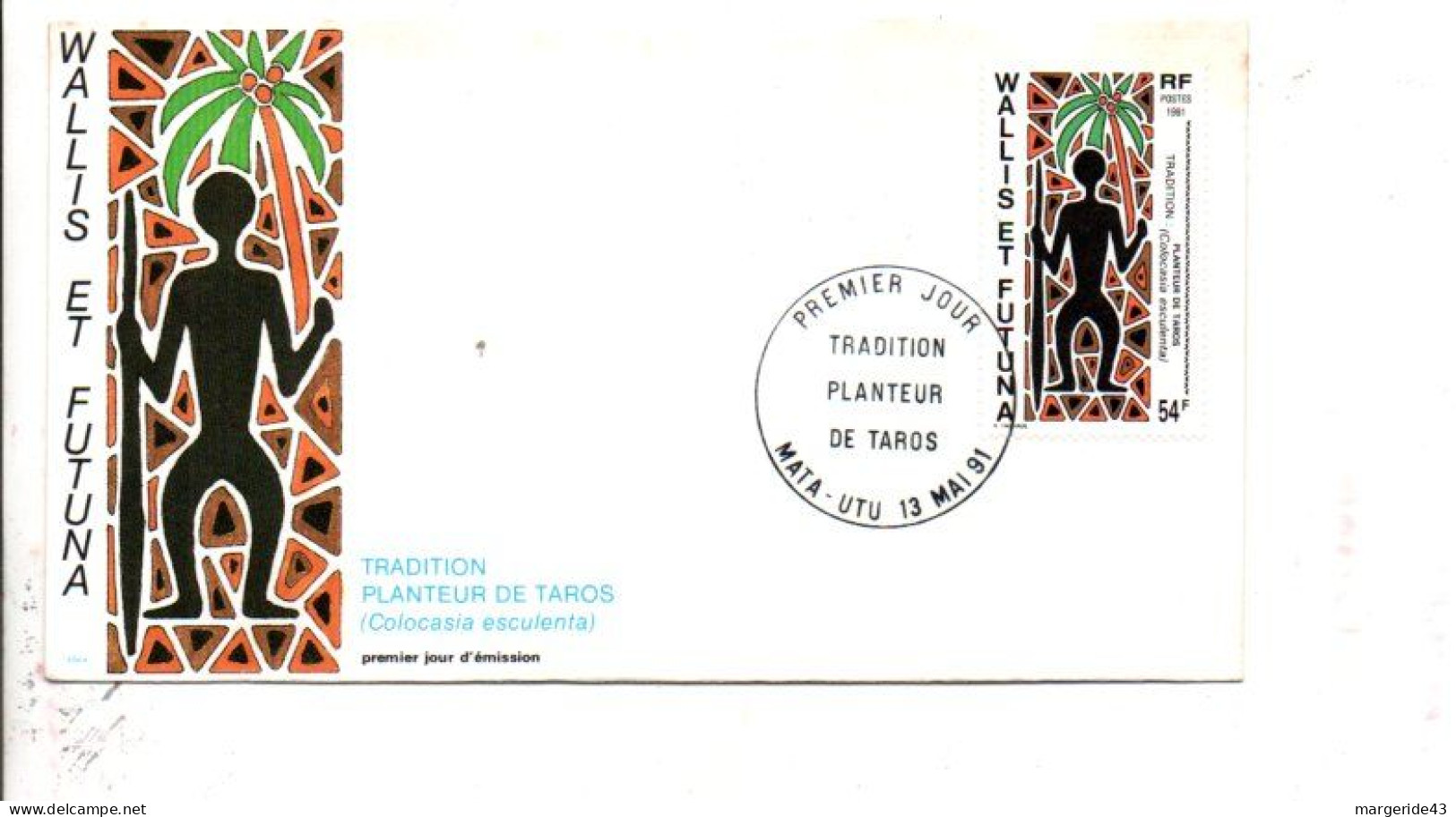 WALLIS ET FUTUNA FDC 1991 PLANTEUR DE TAROS - FDC