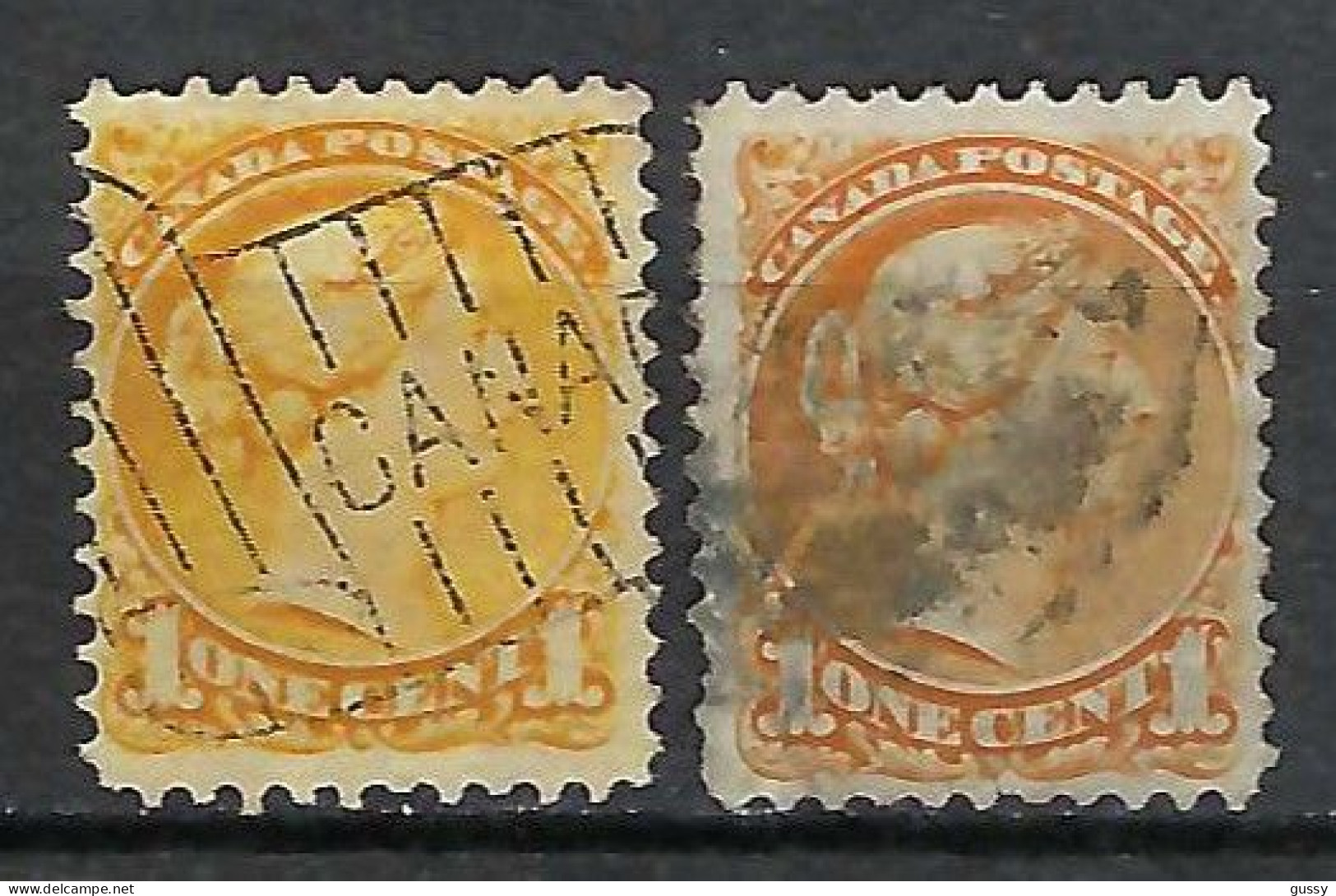 CANADA 1868-93: Lot D'obl., 2 Nuances - Usados