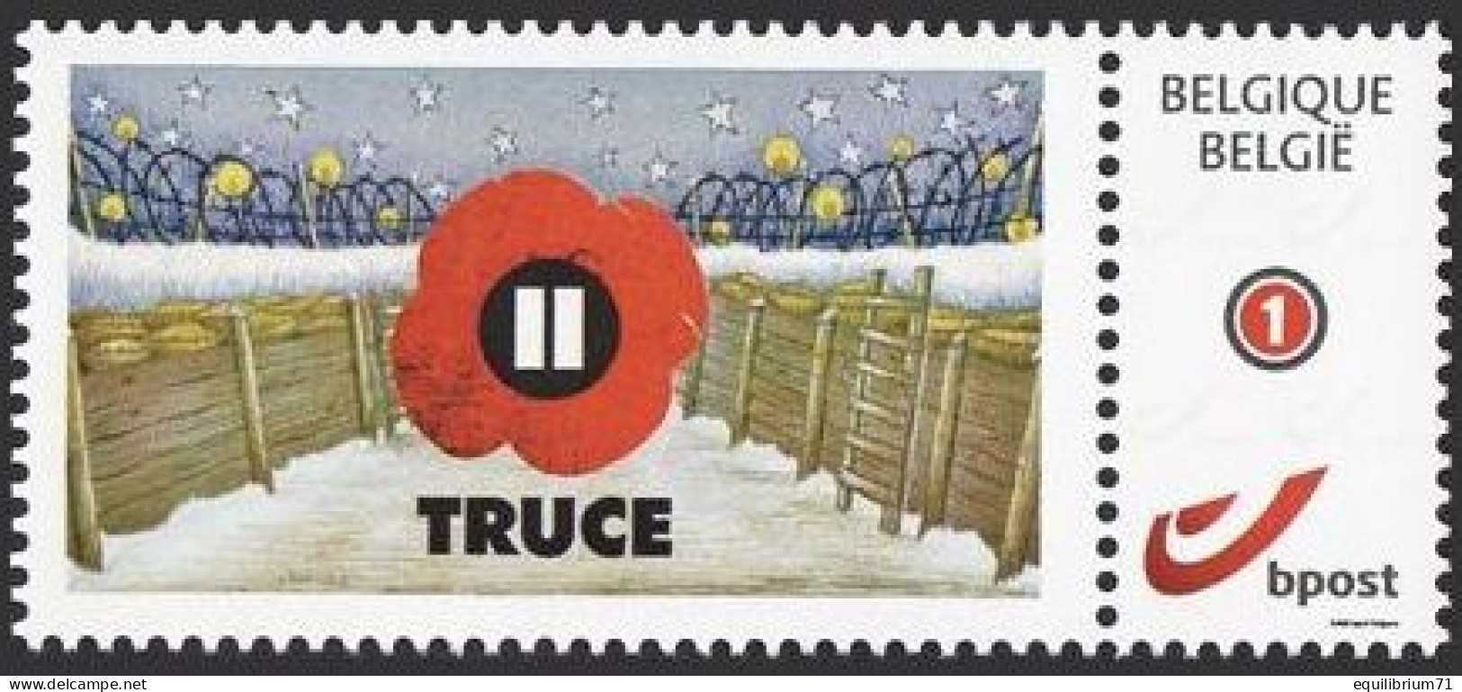 DUOSTAMP/MYSTAMP** - Christmas Truce 2014 - Match De Foot De Noël 1914 Entre Les Anglais & Les Allemands - RRR - Guerre Mondiale (Première)