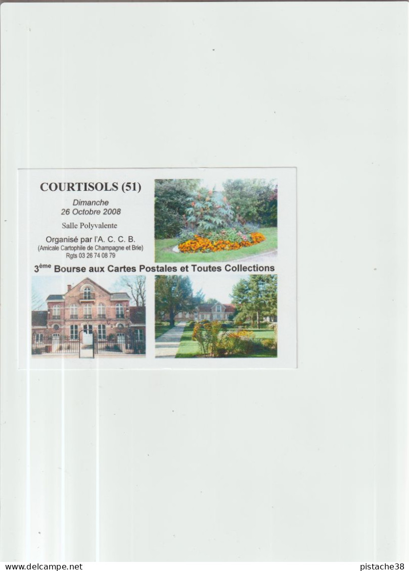 51 - COURTISOLS, 3° Bourse Aux Cartes Postales, Le 26 Octobre 2008 - Collector Fairs & Bourses