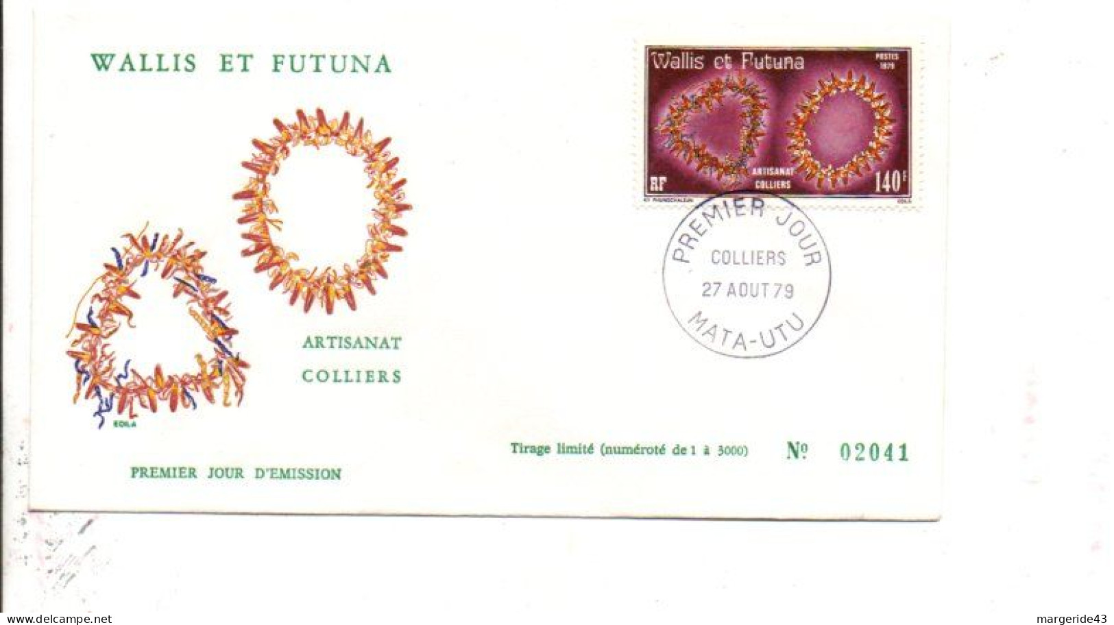 WALLIS ET FUTUNA FDC 1984 ARTISANAT COLLIERS - FDC