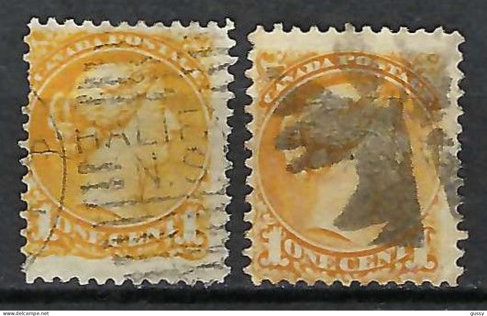 CANADA 1868-93: Lot D'obl., 2 Nuances - Gebruikt