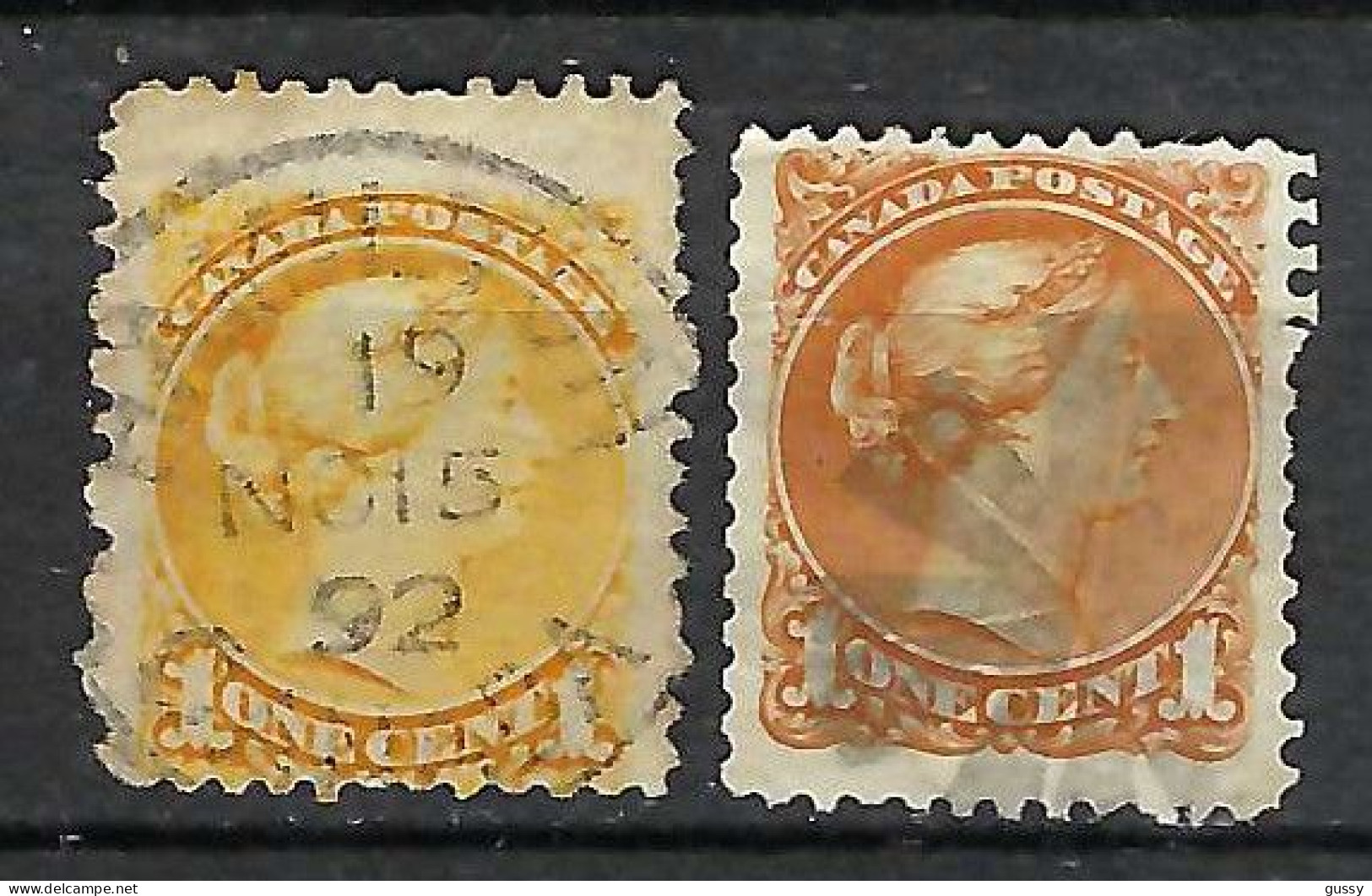 CANADA 1868-93: Lot D'obl., 2 Nuances - Gebruikt