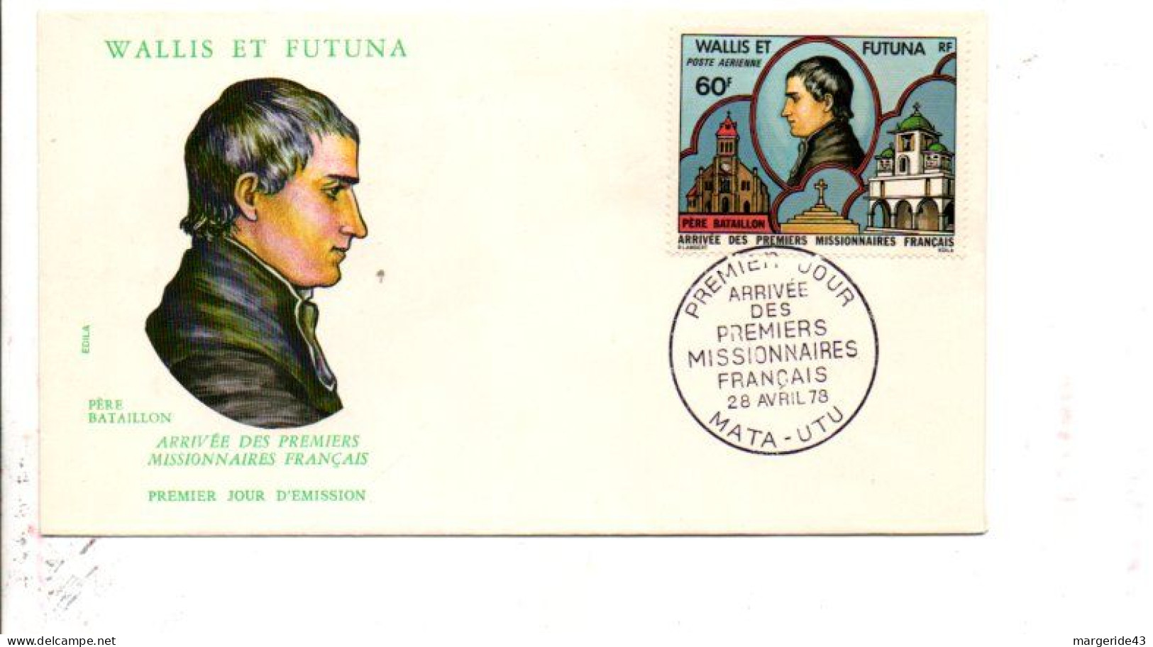 WALLIS ET FUTUNA FDC 1984 PERE BATAILLON MISSIONNAIRE - FDC