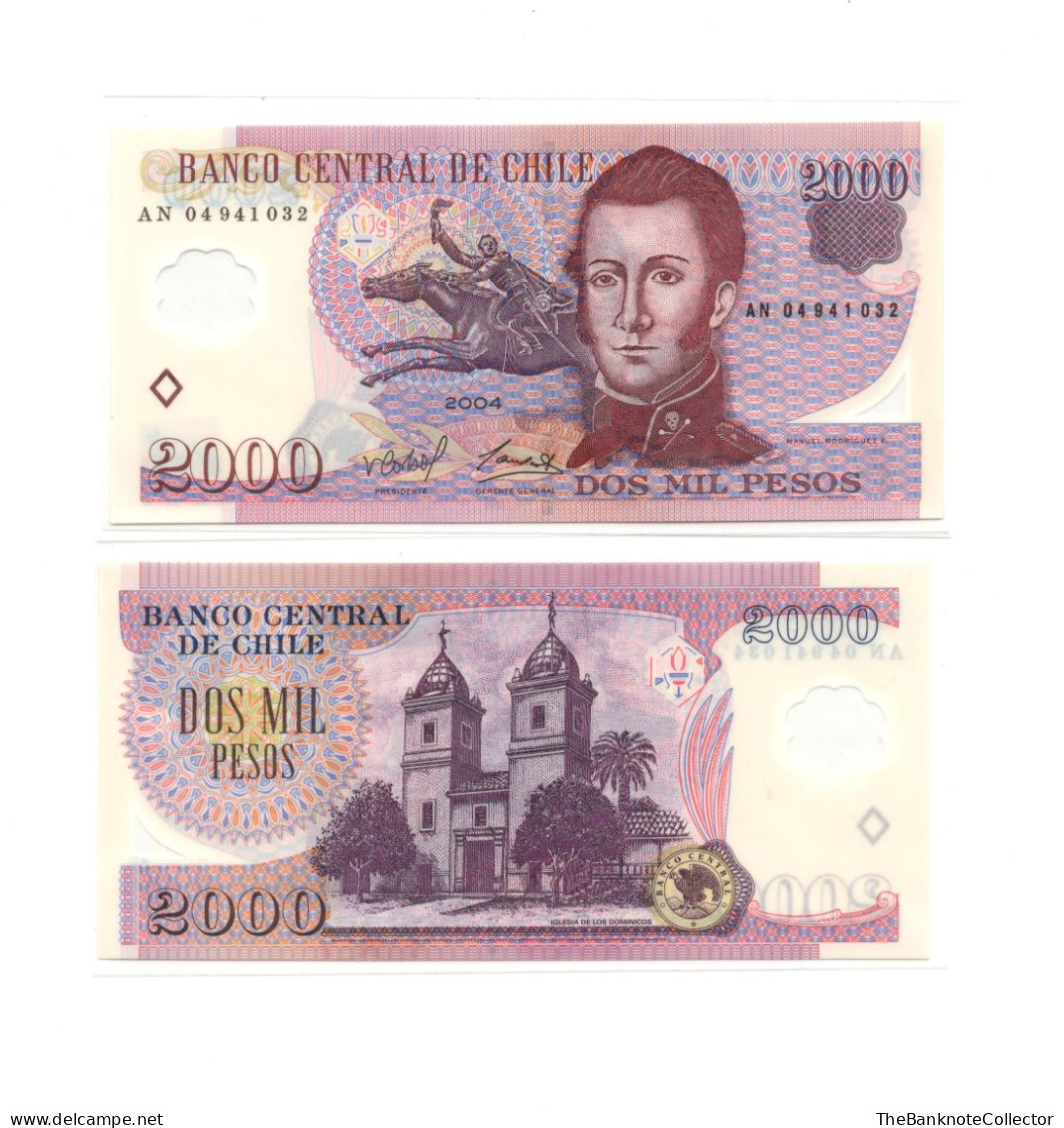 Chile 2000 Pesos 2004 Polymer Issue P160 UNC - Chile