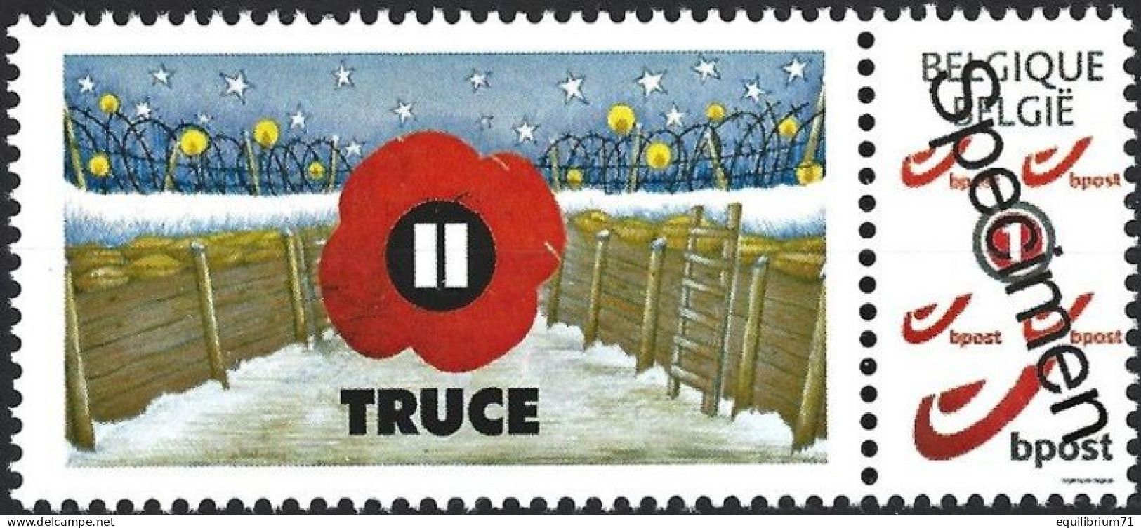 SPECIMEN DUOSTAMP/MYSTAMP** - Christmas Truce 2014 - Match De Foot De Noël 1914 Entre Les Anglais & Les Allemands - RRR - Guerre Mondiale (Première)