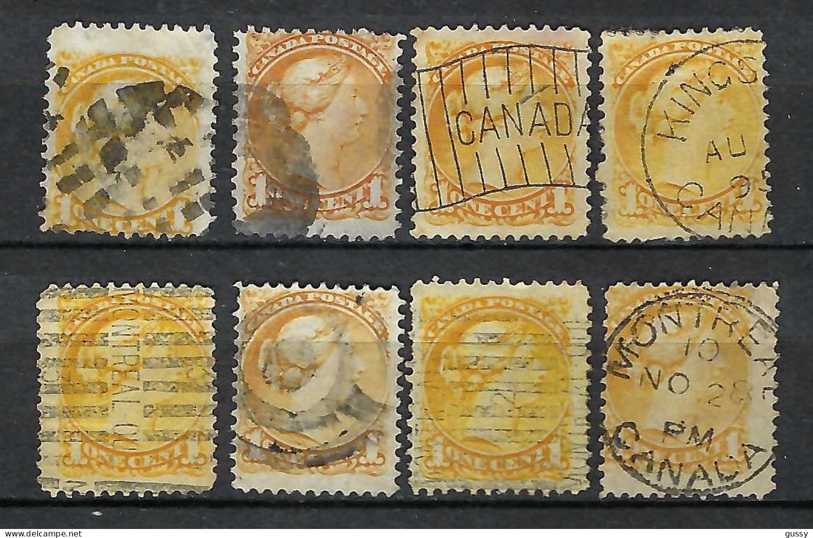 CANADA 1868-93: Lot D'obl., B Obl. Et Nuances - Usados