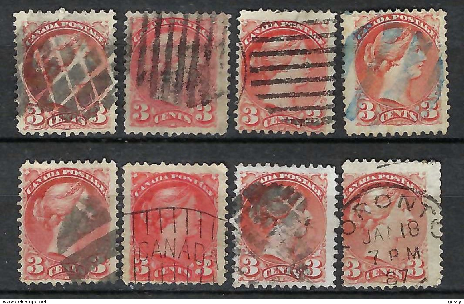 CANADA 1868-93: Lot D'obl., B Obl. Et Nuances - Used Stamps