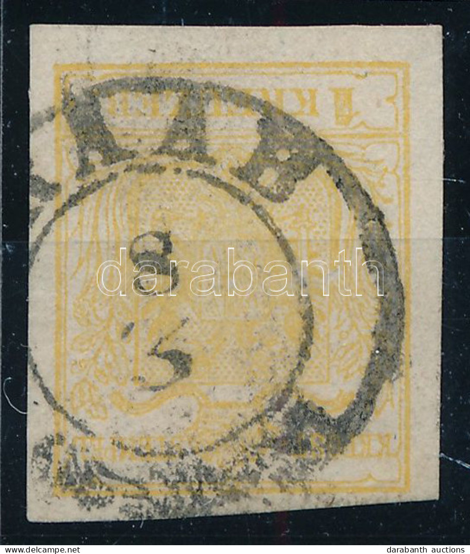 O 1850 1kr MP Ib Típus, Aranysárga / Type MP Ib, Golden Yellow "RAAB" Certificate: Strakosch (ANK EUR 320,-) - Sonstige & Ohne Zuordnung