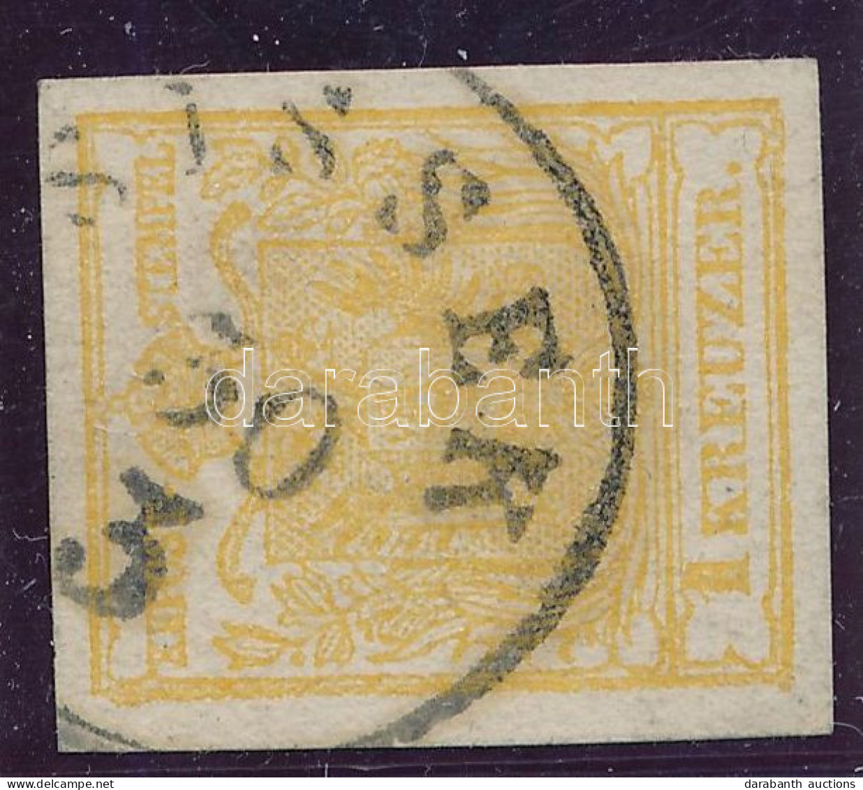 O 1850 1kr MP Ib Típus Aranysárga, Kisebb Lemezhibákkal / Type MP Ib, Golden Yellow, With Small Plate Flaws "SISSEK" Cer - Autres & Non Classés