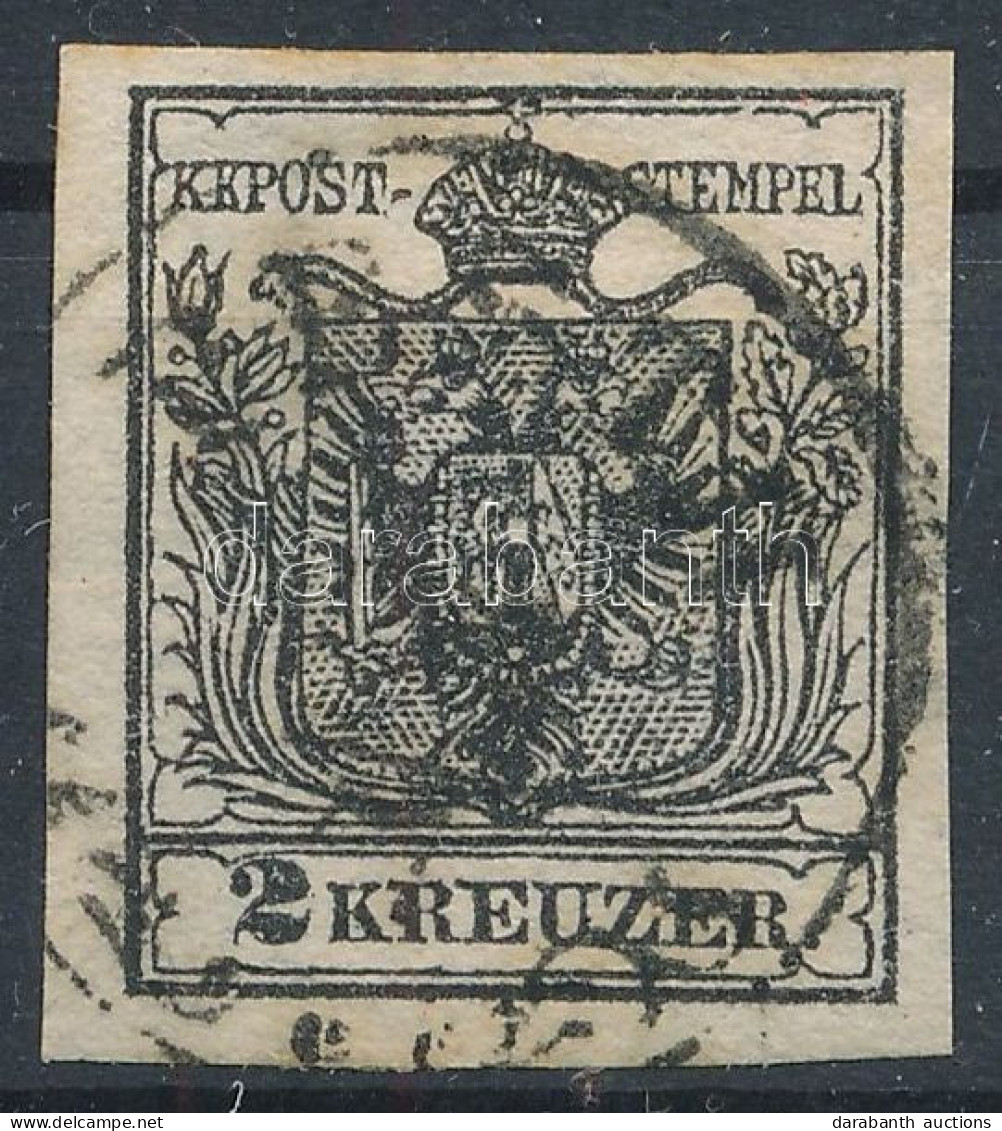 O 1850 2kr HP III.a Mélyfekete / Type HP III.a Deep Black "PESTH". Certificate: Strakosch - Autres & Non Classés