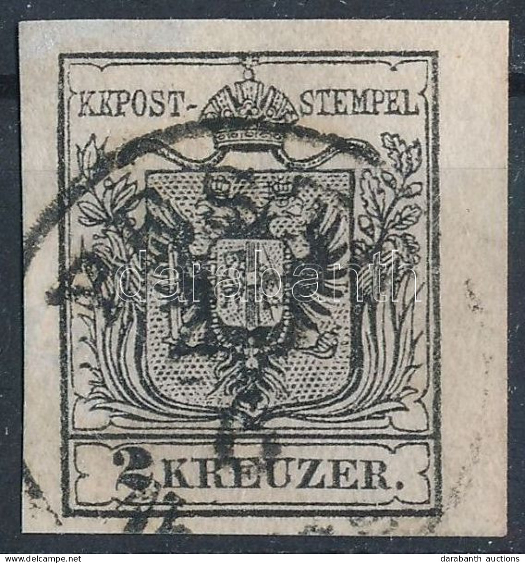 O 1850 2kr MP III.b Mélyfekete / Type MP III.b Deep Black "PESTH". Certificate: Strakosch - Altri & Non Classificati