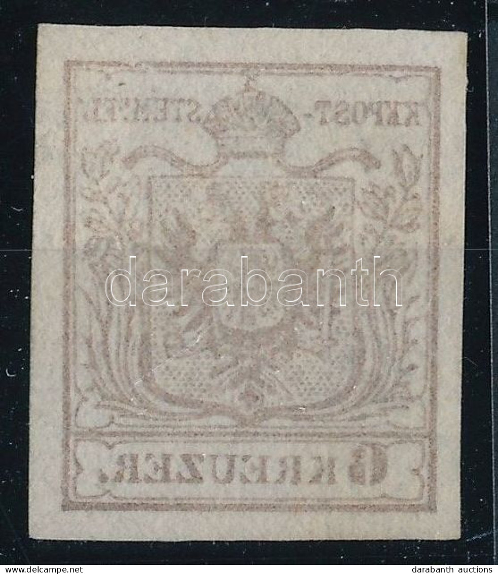 O 1850 6kr HP Ia. Szürkésbarna, Látványos Gépszínátnyomat / Type HP Ia. Greyish Brown With Machine Offset. "(KO)STAINI(Z - Altri & Non Classificati