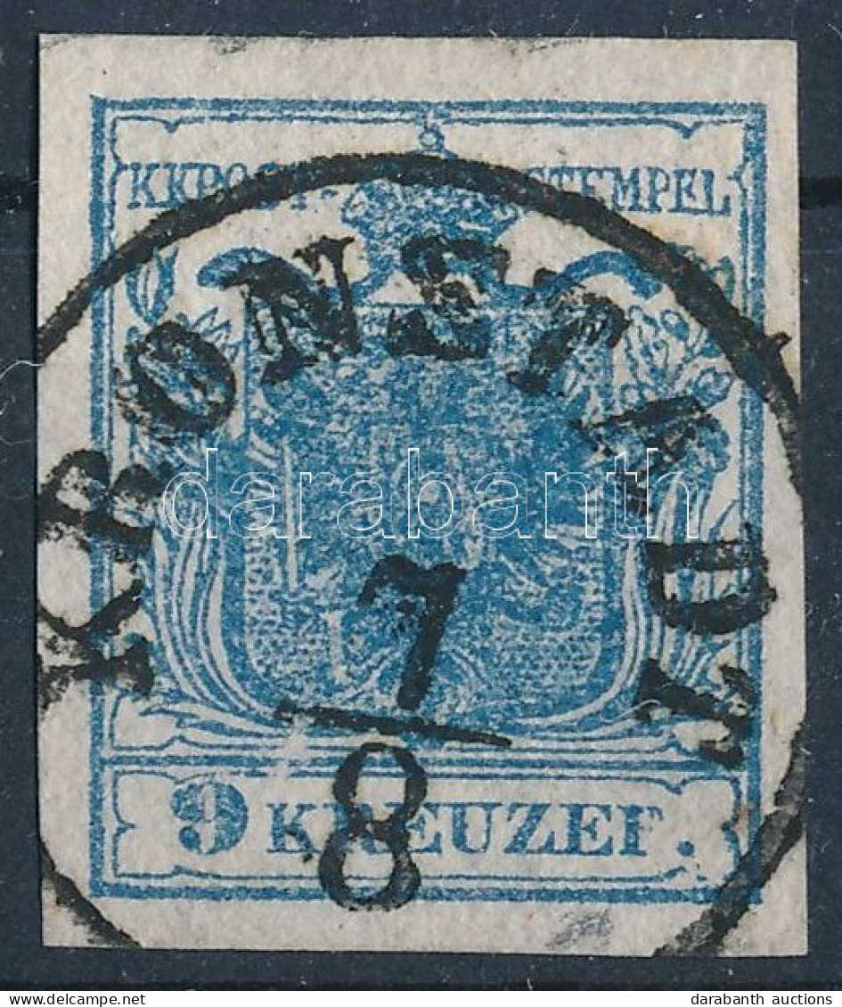 O 1850 9kr HP II. Kiemelt Középrész, Nagy Lemezhibák / Type HP II. Highlighted Middle Part, Plate Flaws. "KRONSTADT" Cer - Altri & Non Classificati