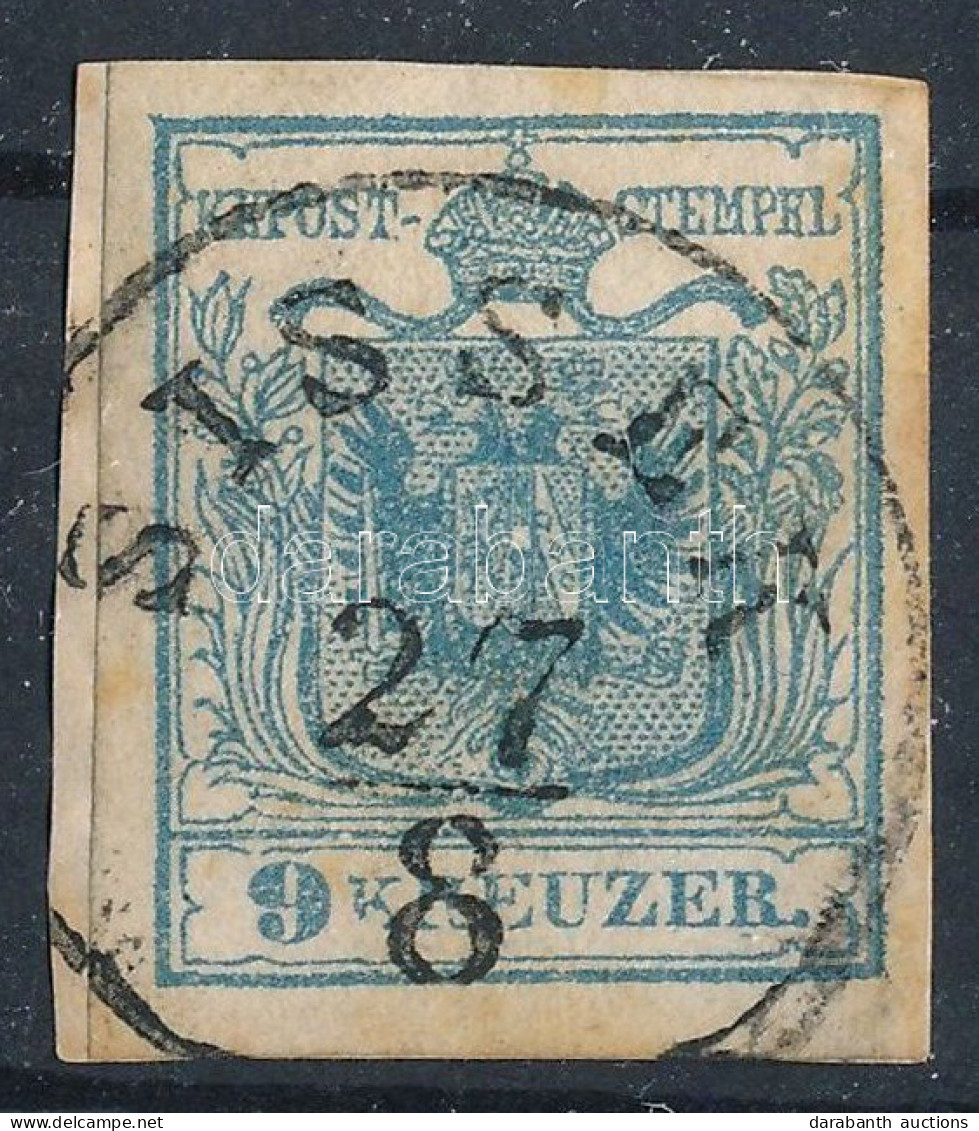 1850 9kr HP I. Szürkéskék, Lemezhibák / Type HP I. Greyish Blue, Plate Flaws. "SISSEK" Certificate: Strakosch - Sonstige & Ohne Zuordnung