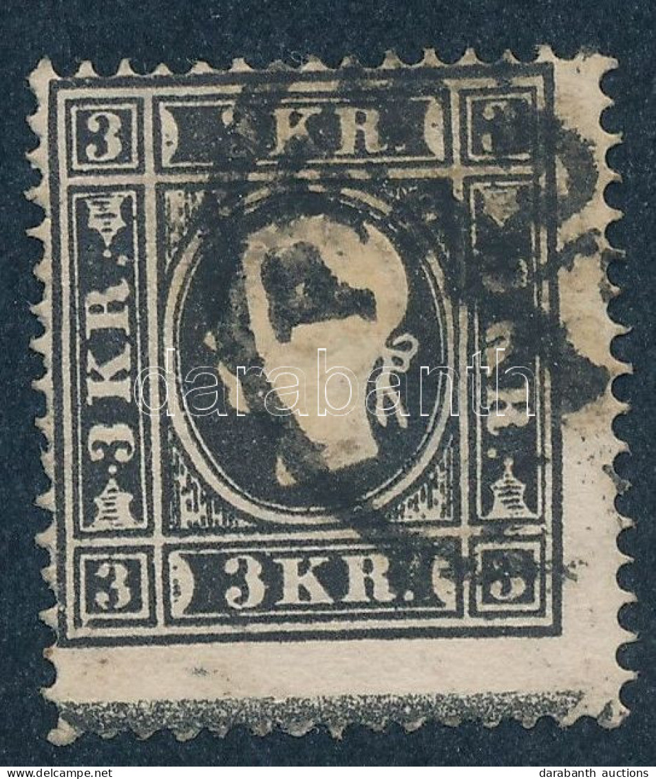 O 1858 3kr Fekete, Alul Andráskereszt Végződéssel / 3kr Black, With St. Andrew's Cross Part Below "PEST(H) Certificate:  - Sonstige & Ohne Zuordnung