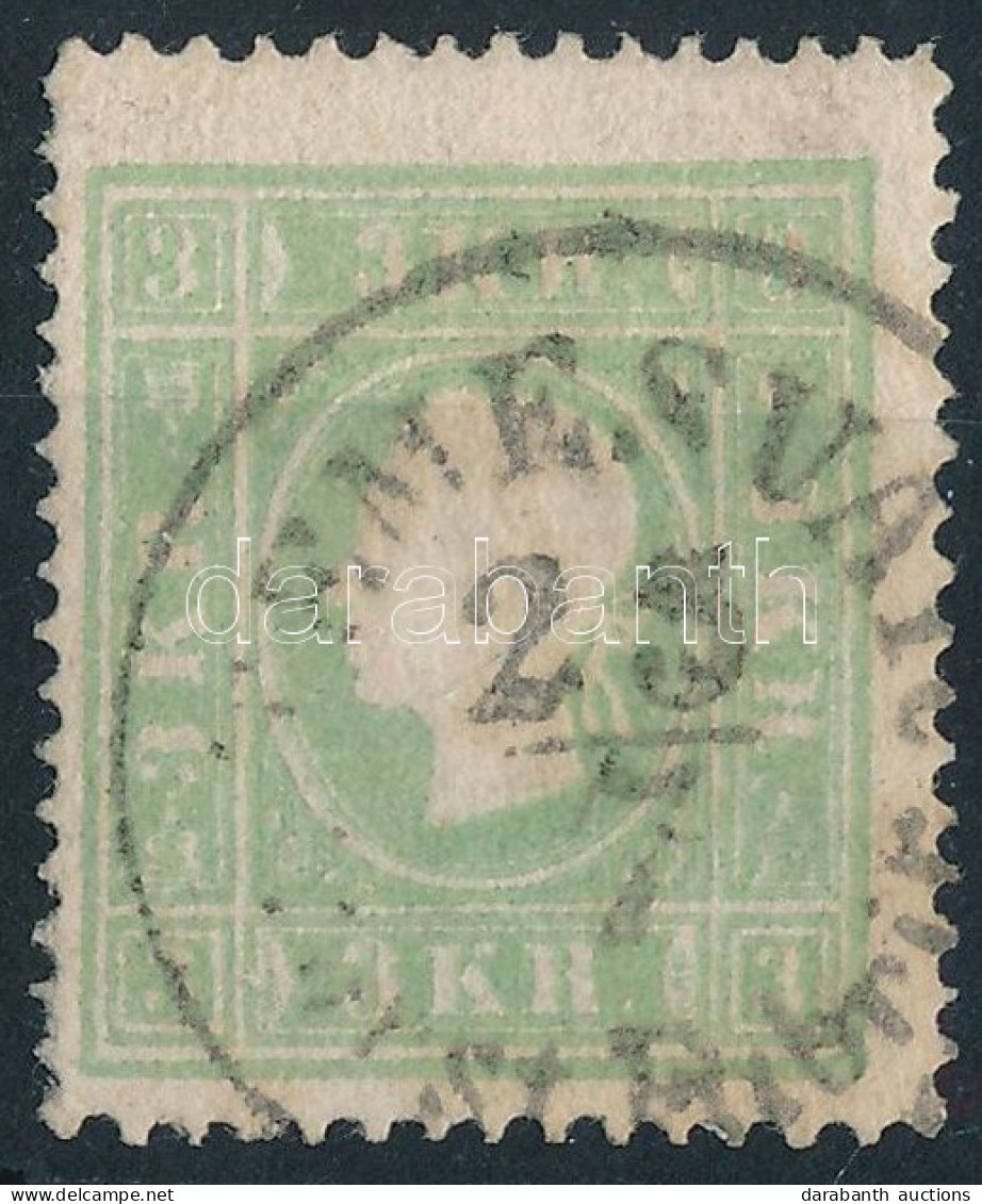 O 1858 3kr II. Sárgászöld / Yellowish Green "TEMESVÁR / Vorst.Fabrik" - Sonstige & Ohne Zuordnung