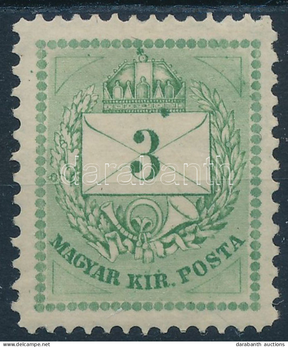 * 1874 3kr 13 : 11 1/2 Fogazással / Perforation + Festékfolt / Paint Spot - Sonstige & Ohne Zuordnung