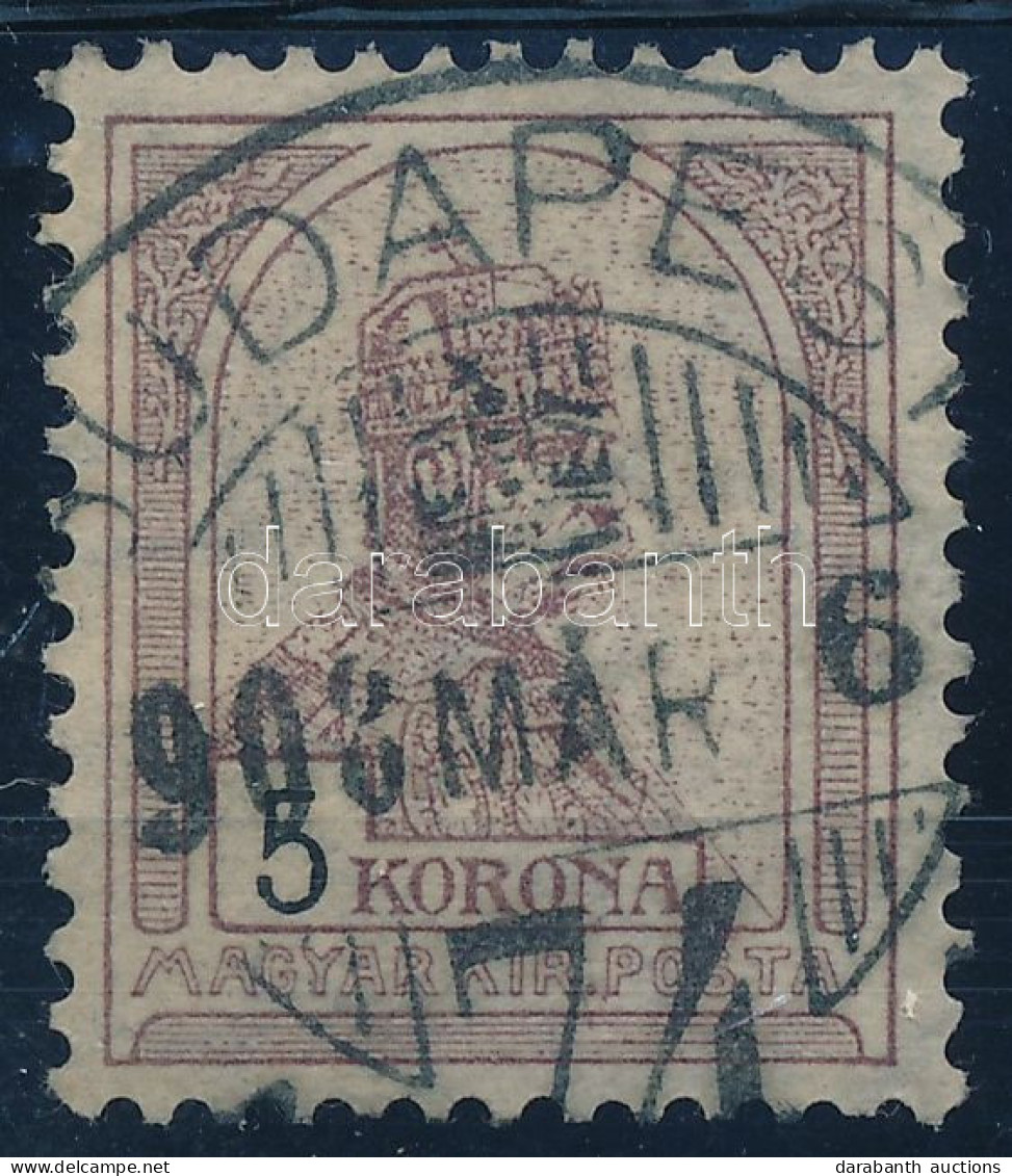 O 1900 Turul 5K Csillagvízjellel / Mi 70 Star In The Watermark - Other & Unclassified