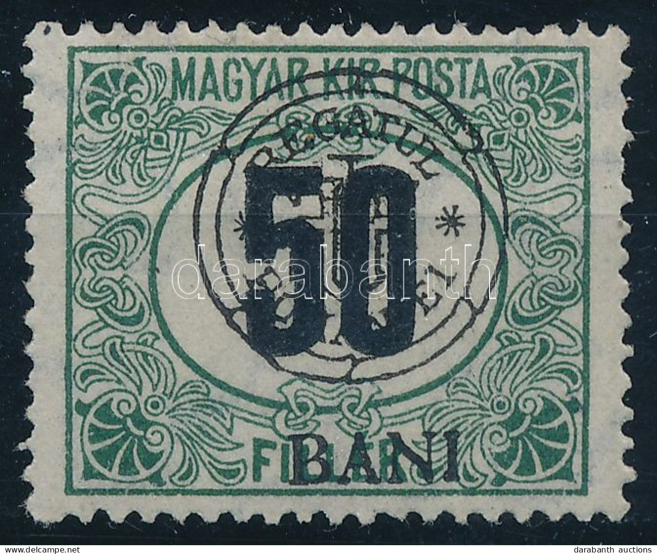 * Kolozsvár 1919 Zöldportó 50f "hurkás Kör" Tévnyomattal / Mi P 1 I. With Plate Variety. Signed: Bodor - Autres & Non Classés