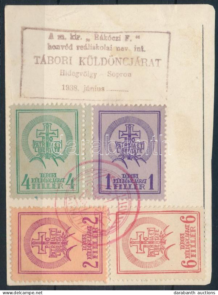 1938 Soproni Tábori Küldöncjárat I. Kiadás Lapon Piros Alkalmi Bélyegzéssel / Sopron Courier Post Stamp I. Issue On Card - Other & Unclassified