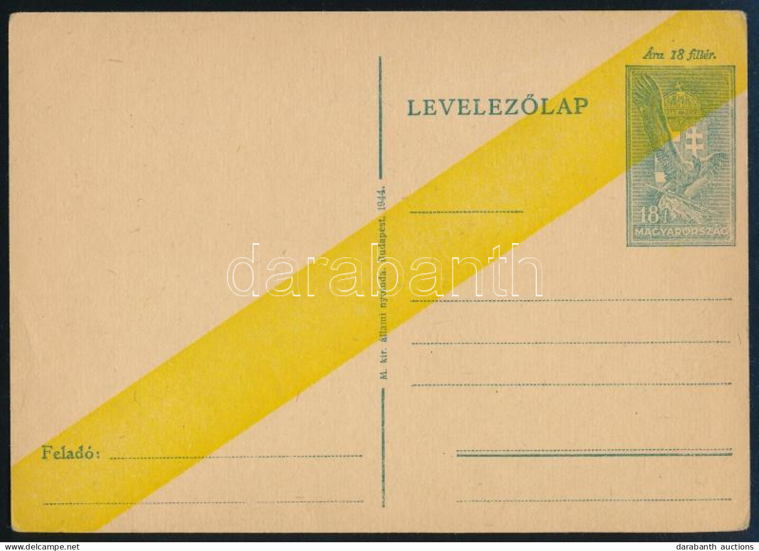 1944 18f Díjjegyes Gettóposta Levelezőlap, Használatlan. A Magyar Postatörténet Rendkívüli Dokumentuma! / Unused Ghetto- - Autres & Non Classés