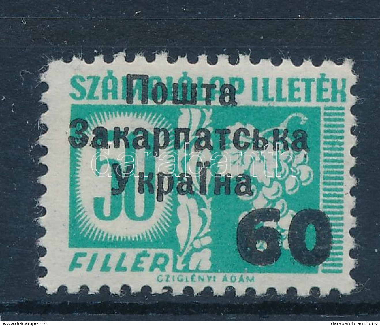 ** Ungvár II. 1945 Számolólap Illeték 60/50f (150.000) Signed: Bodor - Sonstige & Ohne Zuordnung