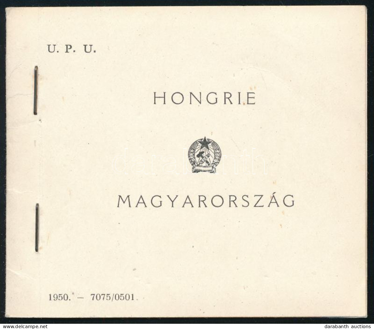 ** 1949 UPU Bélyegfüzet BF9 (270.000) / Stamp Booklet - Otros & Sin Clasificación