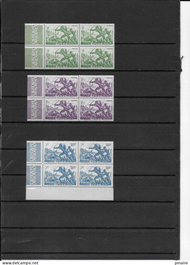 P2 TOGO 3 Blocs Thème Tir à L'arc Neufs Sans Trace - Unused Stamps