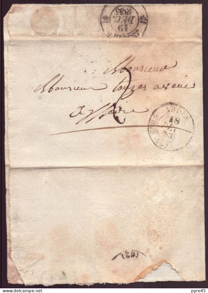 Lettre Manuscrite Du 18 Décembre 1835 De Ardes Pour Issoire - Manuscrits