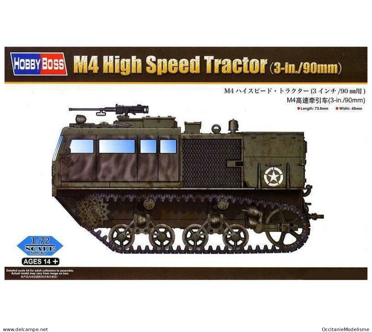 HobbyBoss - Char M4 High Speed Tractor (3-in./90mm) Maquette Kit Plastique Réf. 82920 Neuf NBO 1/72 - Military Vehicles