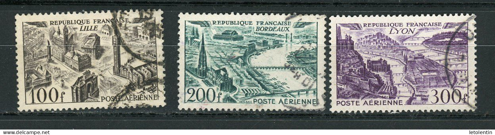 FRANCE -  POSTE AERIENNE - N° Yvert 24+25+26 Obli. - 1927-1959 Afgestempeld