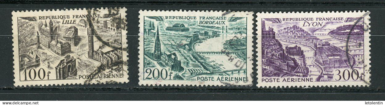 FRANCE -  POSTE AERIENNE - N° Yvert 24+25+26 Obli. - 1927-1959 Matasellados