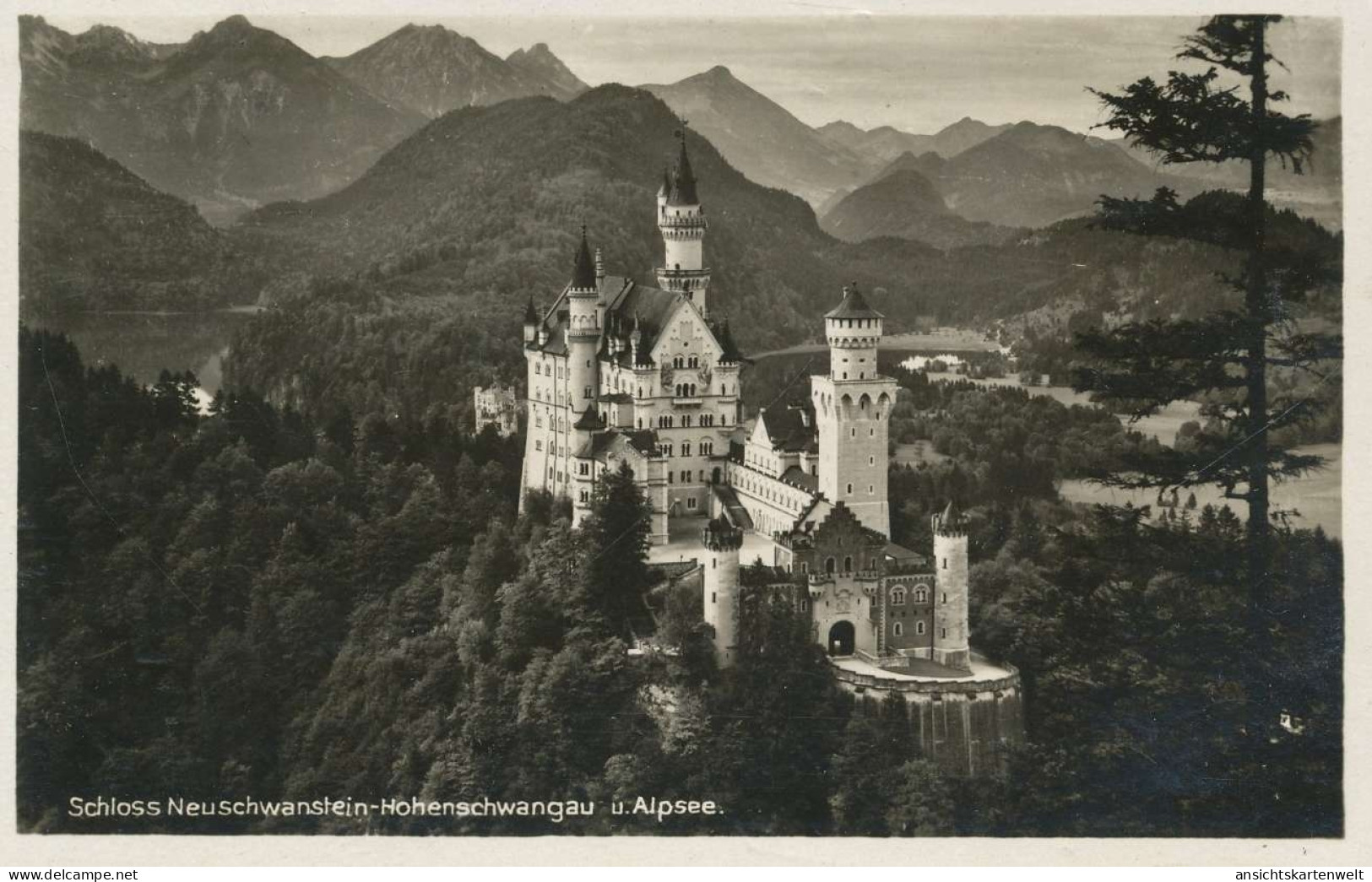 Schloss Neuschwanstein M. Hohenschwangau Gl1932 #136.231 - Châteaux