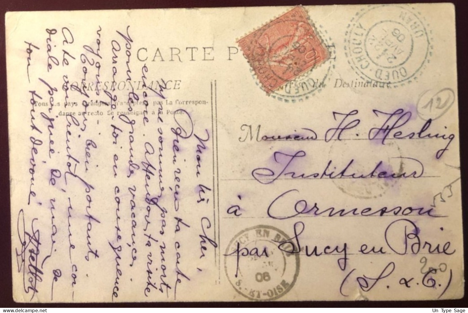 France Divers Sur CPA TAD OUED-CHOULY, Oran 22.4.1906 - (N358) - 1877-1920: Semi-Moderne