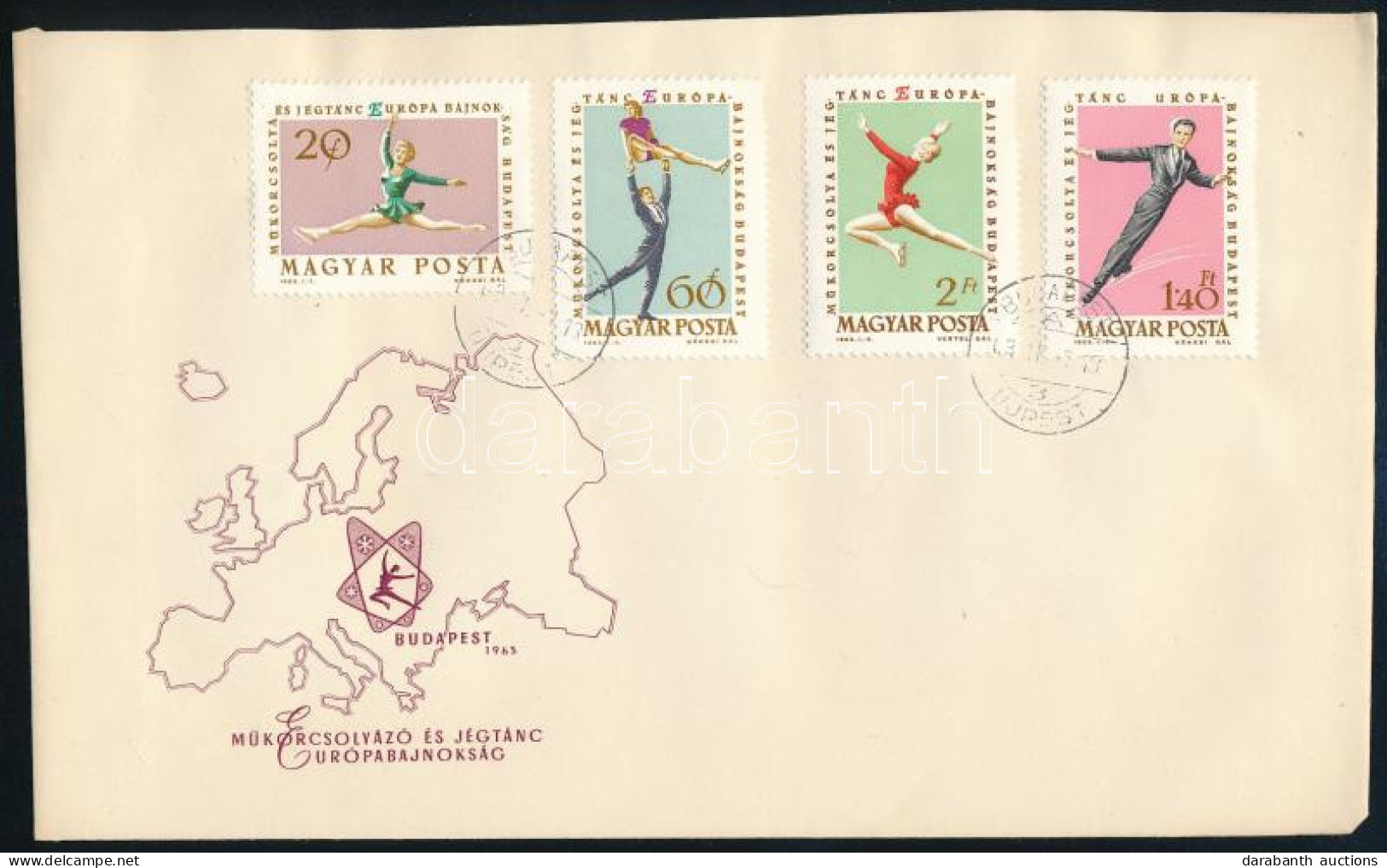 1963 Műkorcsolya EB 1.40Ft A Felirat Kék "E" Betűje Nélkül FDC-n (120.000) / Mi 1902, Blue "E" Omitted, On FDC. - Other & Unclassified