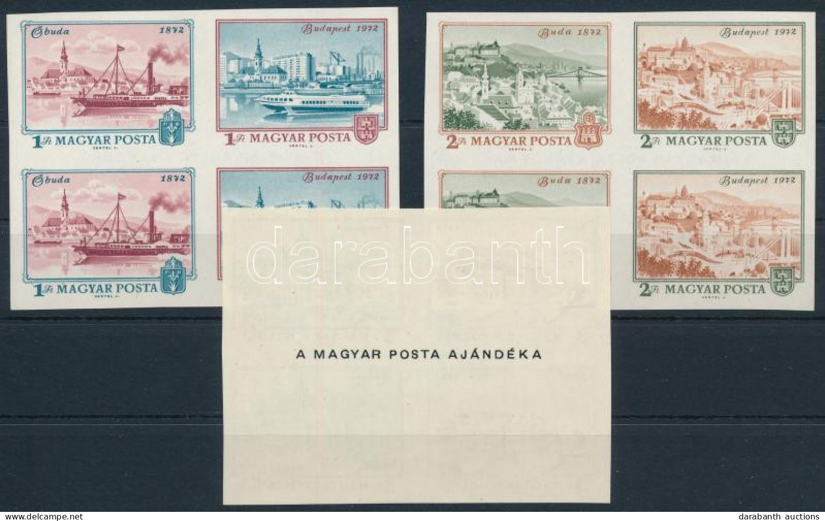 ** 1972 Óbuda-Buda-Pest Ajándék Vágott Négyestömbök (140.000) / Mi 2805-2810 Imperforate Blocks Of 4, Present Of The Pos - Other & Unclassified