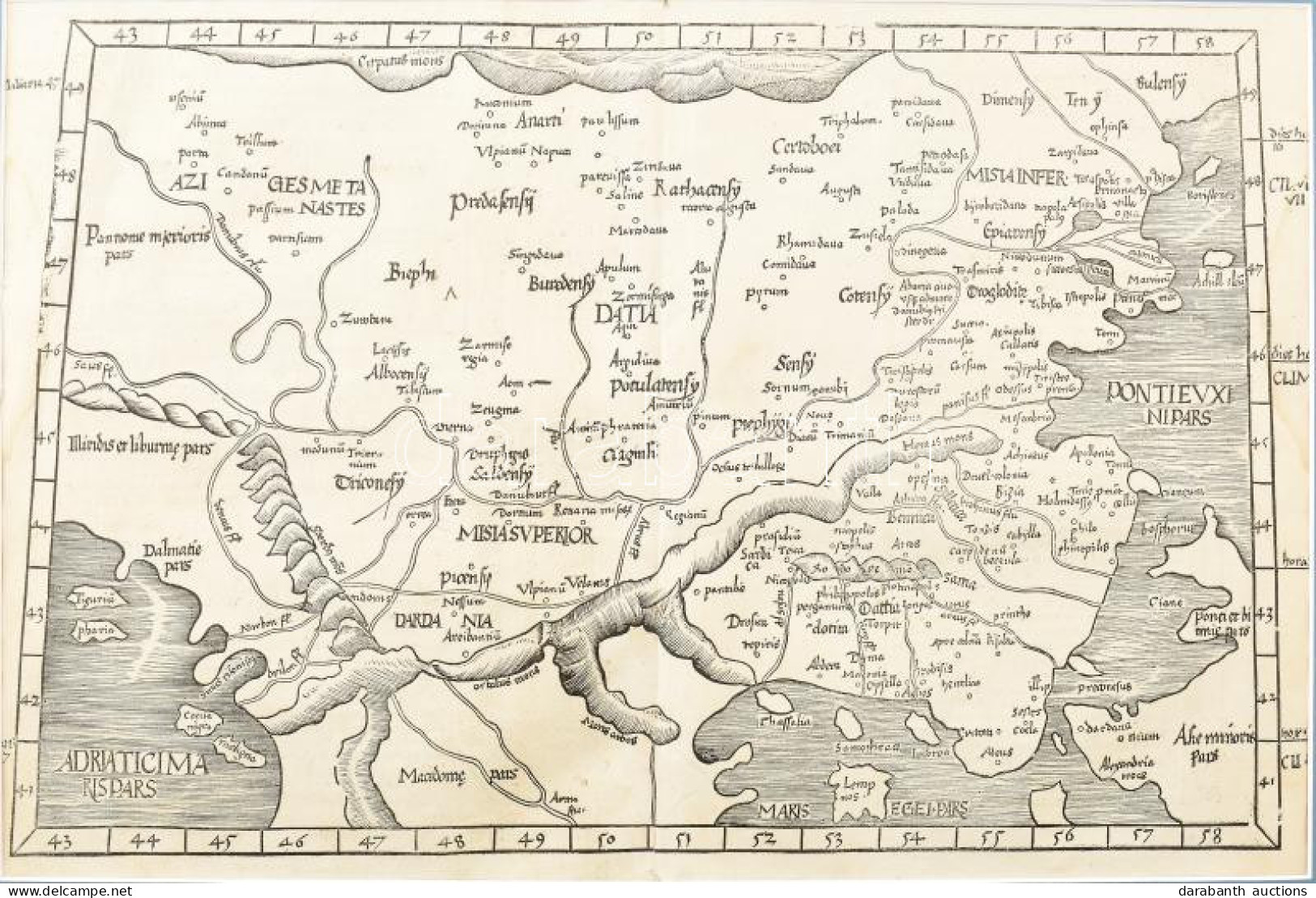 Magyarország, Románia, Bulgária Fameszetű Térképe A Boszporusszal és A Dardanellákkal.  Megjelent, Michael Servetus: Opu - Andere & Zonder Classificatie