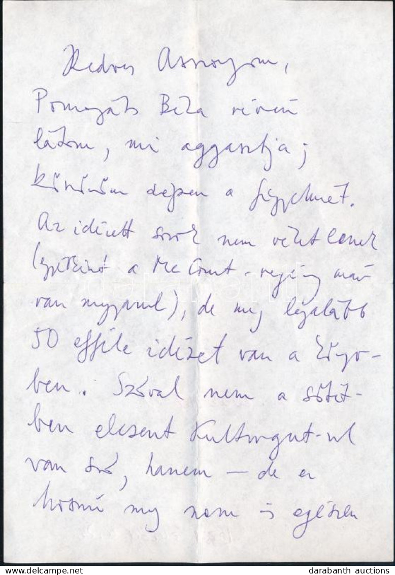 2002 Esterházy Péter (1950-2016) Kossuth- és József Attila-díjas író Autográf Levele, 1,5 Beírt Oldal. Mellette Későbbi  - Andere & Zonder Classificatie