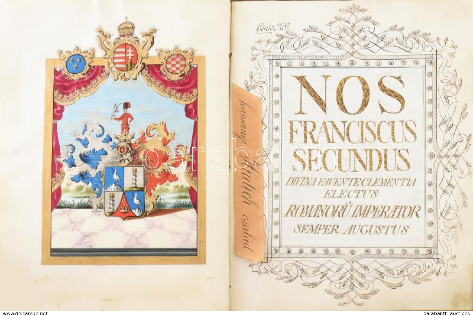 1802 Címereslevél - Armalis (harsányi) Hudich János Harsányi Postamester,az Egri Püspökség Harsányi Birtokainak Felügyel - Sonstige & Ohne Zuordnung