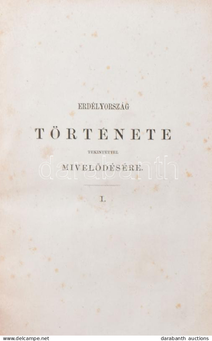 Szilágyi Sándor: Erdélyország Története Tekintettel Mivelődésére. I-II. Köt. Pest, 1866, Heckenast Gusztáv Kiadása és Ny - Altri & Non Classificati