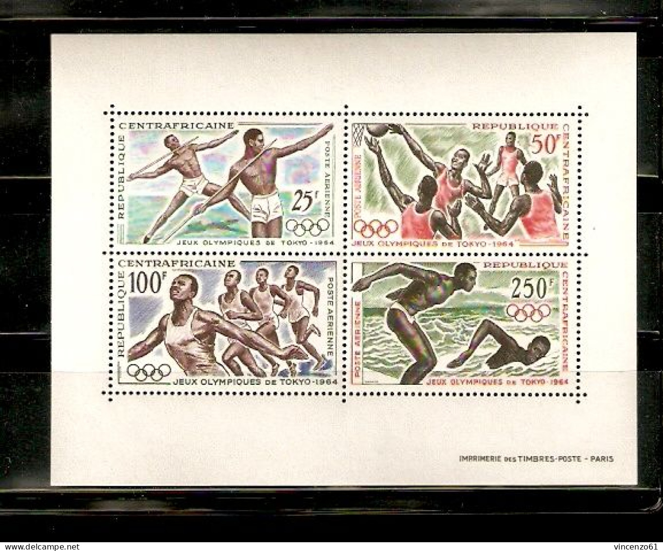 TOKIO OLIMPIC GAMES 1964 REPUBLIQUE CENTRAFRICAINE FOGLIETTO NUOVO - Sommer 1964: Tokio