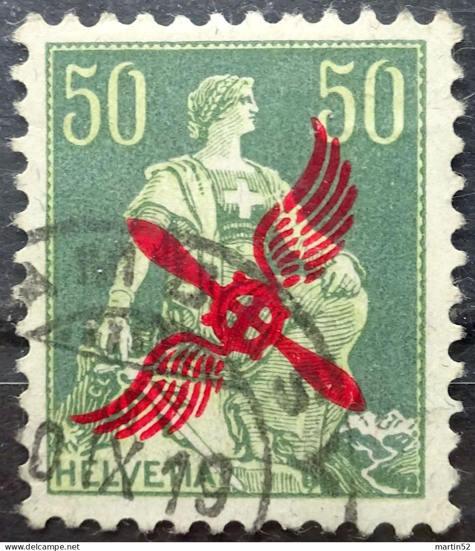 Schweiz Suisse 1919: ERSTE Flugmarke Zu F 2 Mi 145 Yv 1er Timbre Avion Mit Stempel CHAMBÉSY 10.IX.19 (Zu CHF 200.00) - Gebruikt