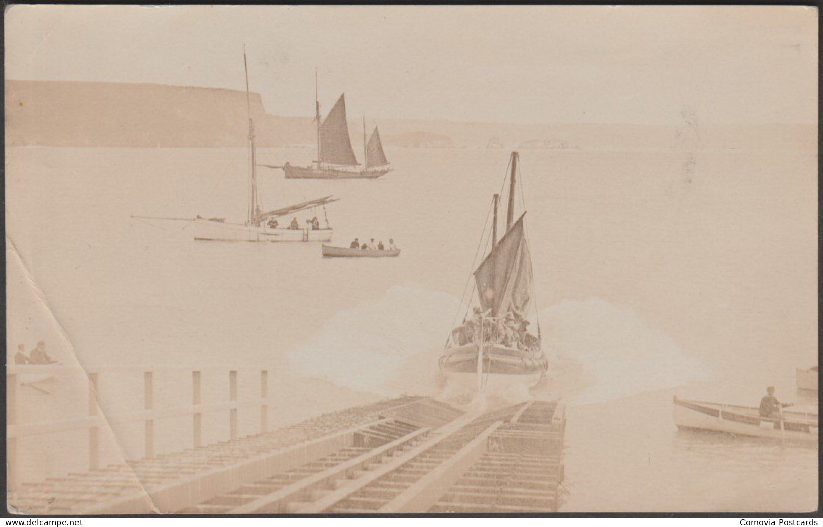 Launching Of The Tenby Lifeboat, Pembrokeshire, 1915 - Mortimer Allen RP Postcard - Pembrokeshire