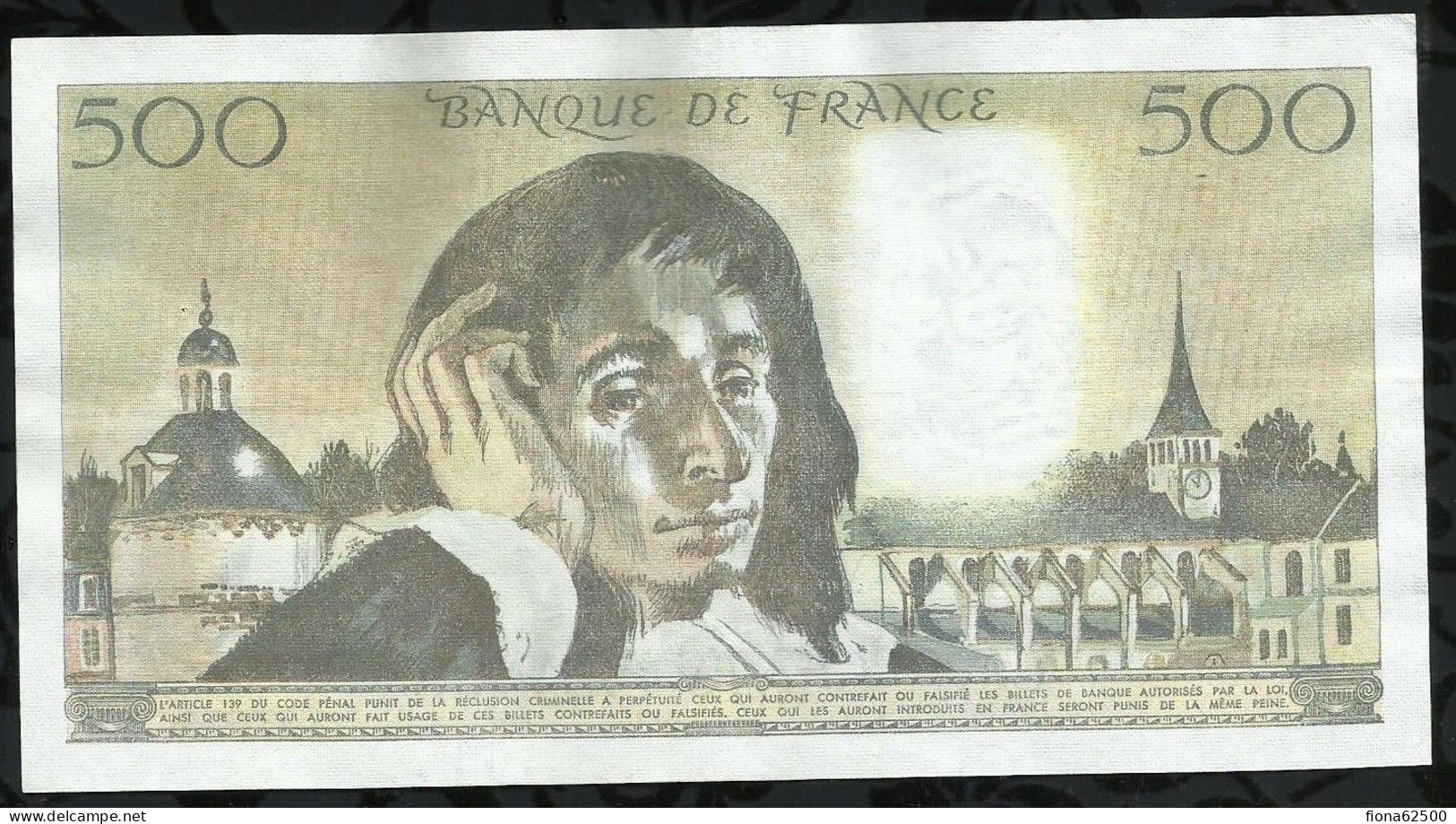 BILLET DE 500 FRANCS PASCAL . 1986 . - 500 F 1968-1993 ''Pascal''